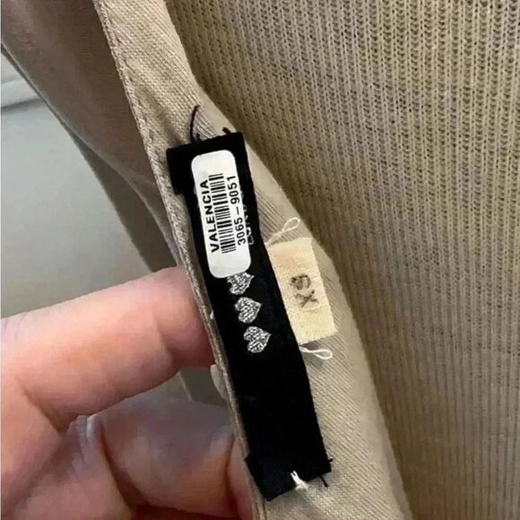 Taupe chiffon crystal encrusted formal dress. Size 6 from London. - Picture 9 of 11